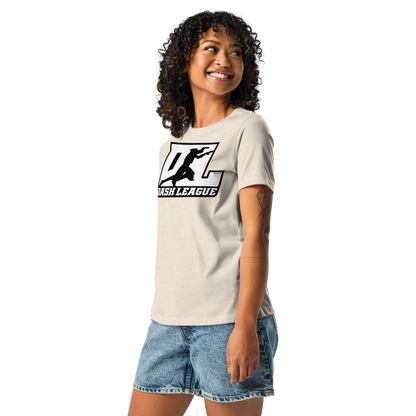 T-shirt décontracté pour femme blanc avec logo DL à contour noir