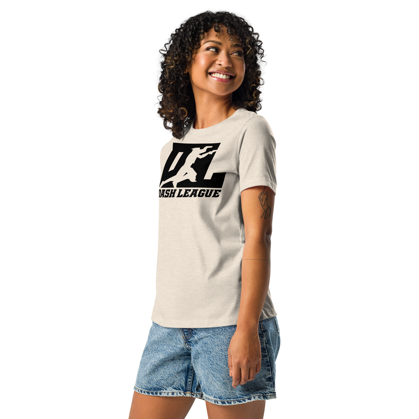 Camiseta holgada para mujer con logotipo DL en color negro