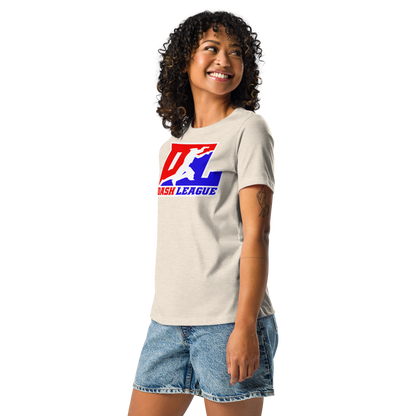 T-shirt décontracté pour femme avec logo DL à contour blanc (devant + dos)