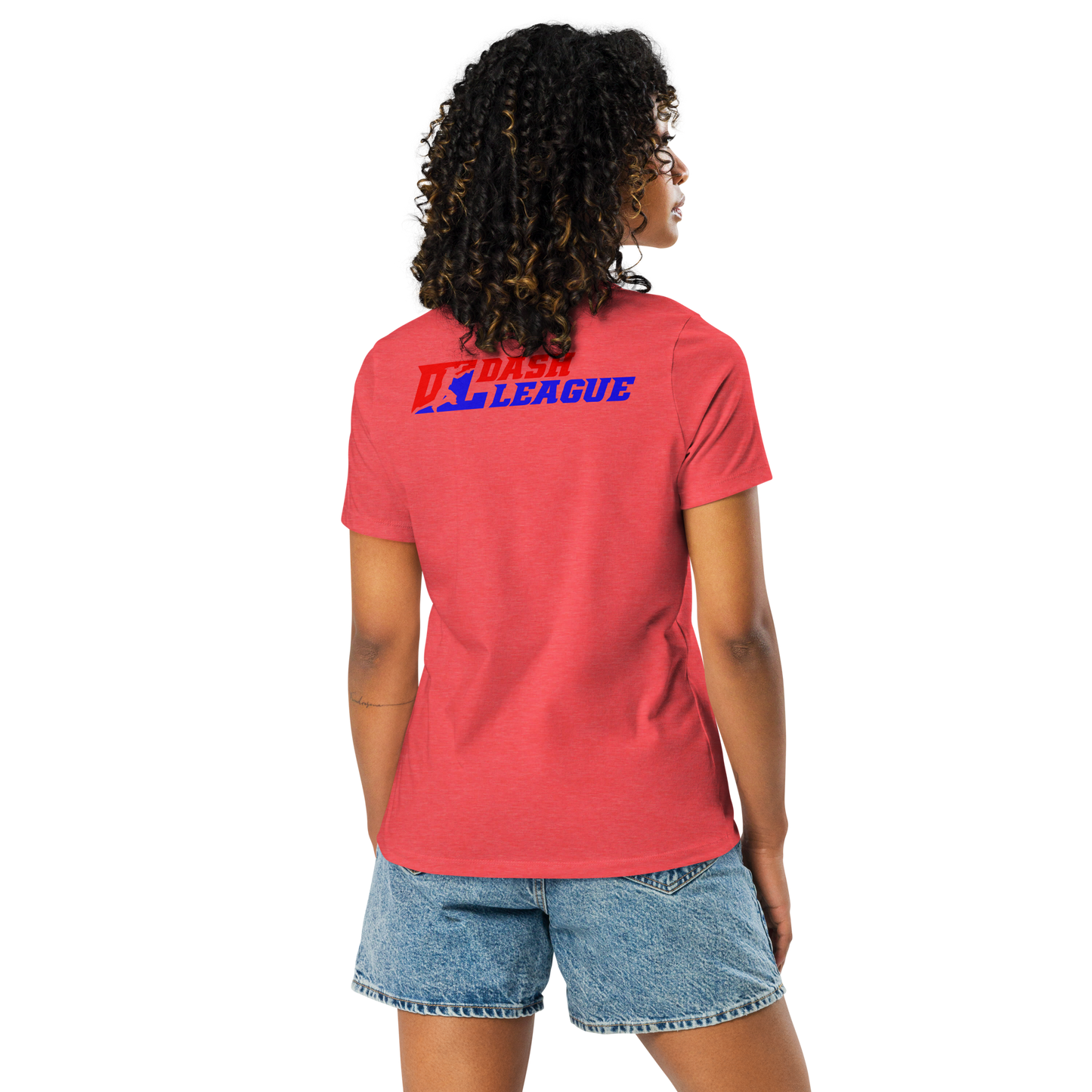 T-shirt décontracté pour femme avec logo DL à contour blanc (devant + dos)