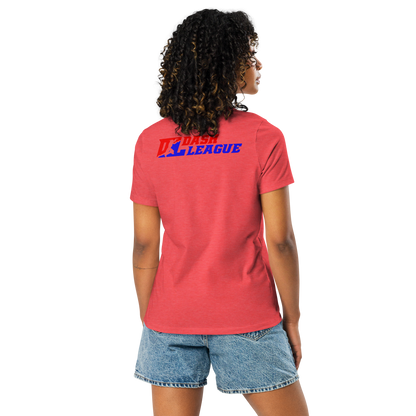 T-shirt décontracté pour femme avec logo DL à contour blanc (devant + dos)