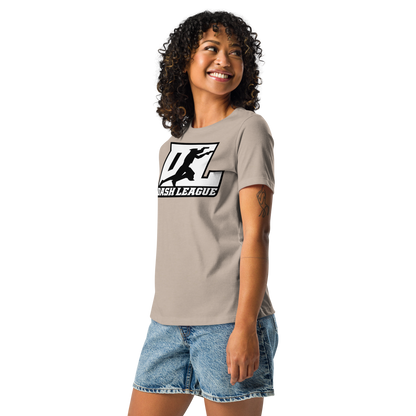 T-shirt décontracté pour femme blanc avec logo DL à contour noir