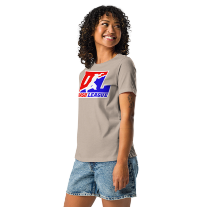 T-shirt décontracté pour femme avec logo DL à contour blanc (devant + dos)