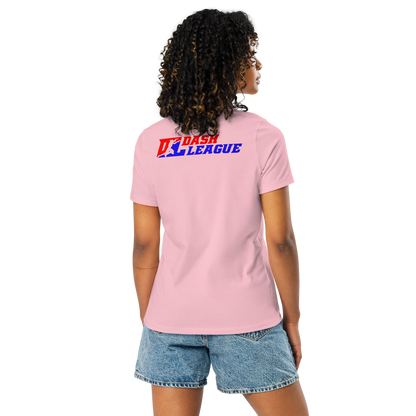 T-shirt décontracté pour femme avec logo DL à contour blanc (devant + dos)