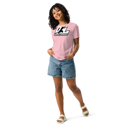 T-shirt décontracté pour femme blanc avec logo DL à contour noir