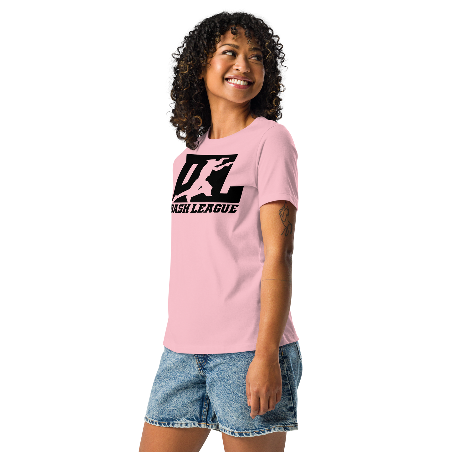 Camiseta holgada para mujer con logotipo DL en color negro