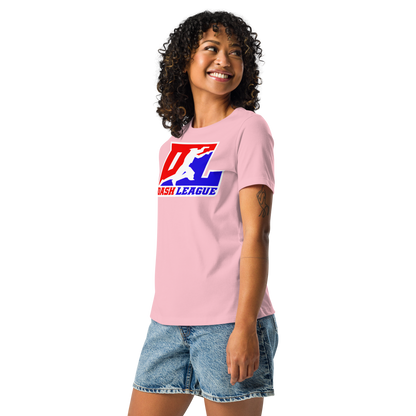 T-shirt décontracté pour femme avec logo DL à contour blanc (devant + dos)