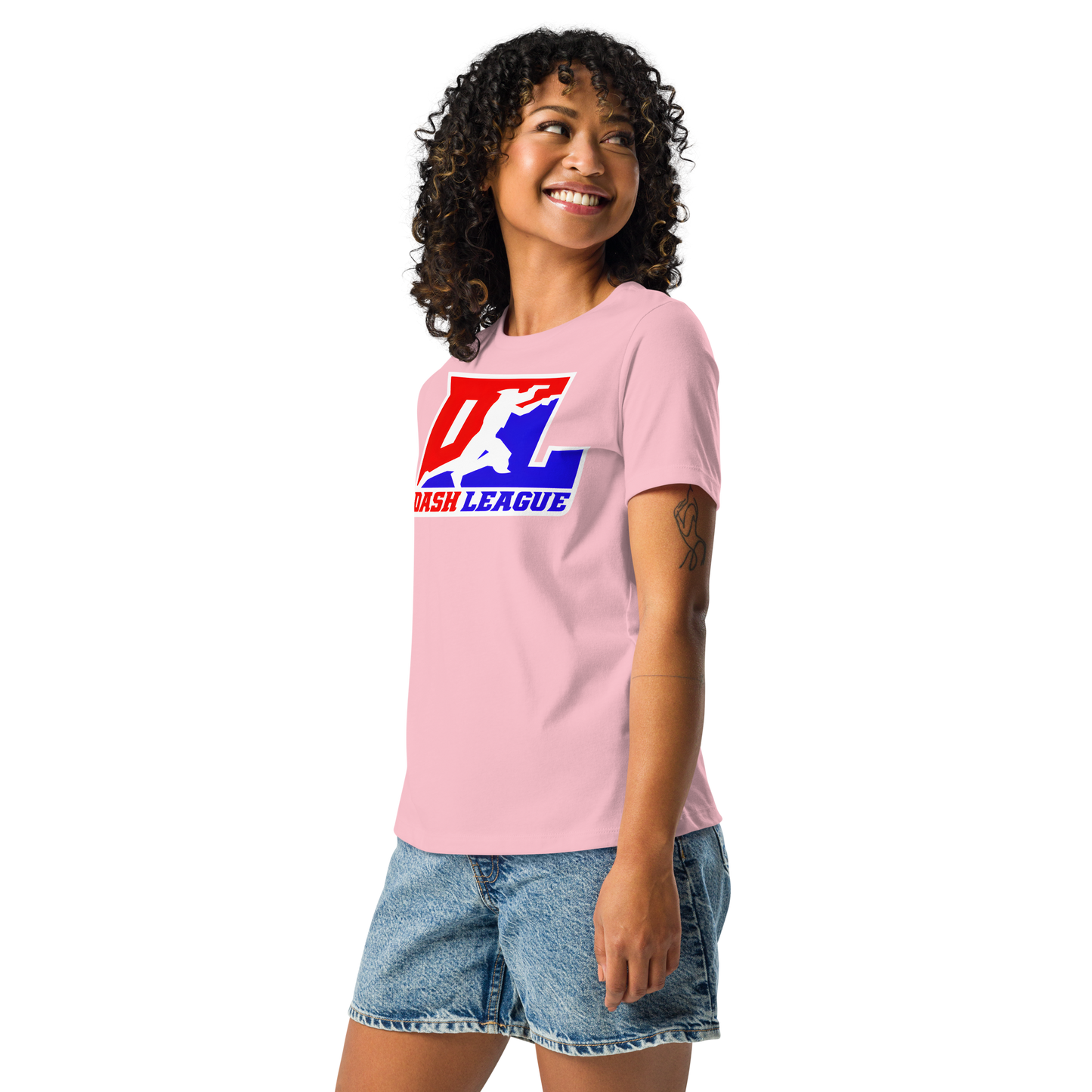 Camiseta relajada para mujer en color blanco con el logotipo DL