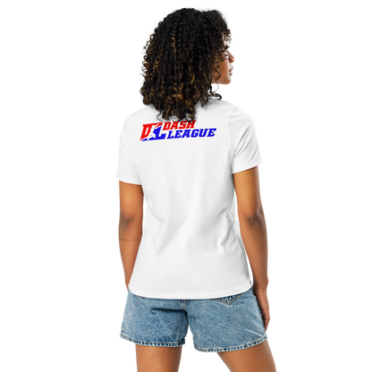 T-shirt décontracté pour femme avec logo DL à contour blanc (devant + dos)