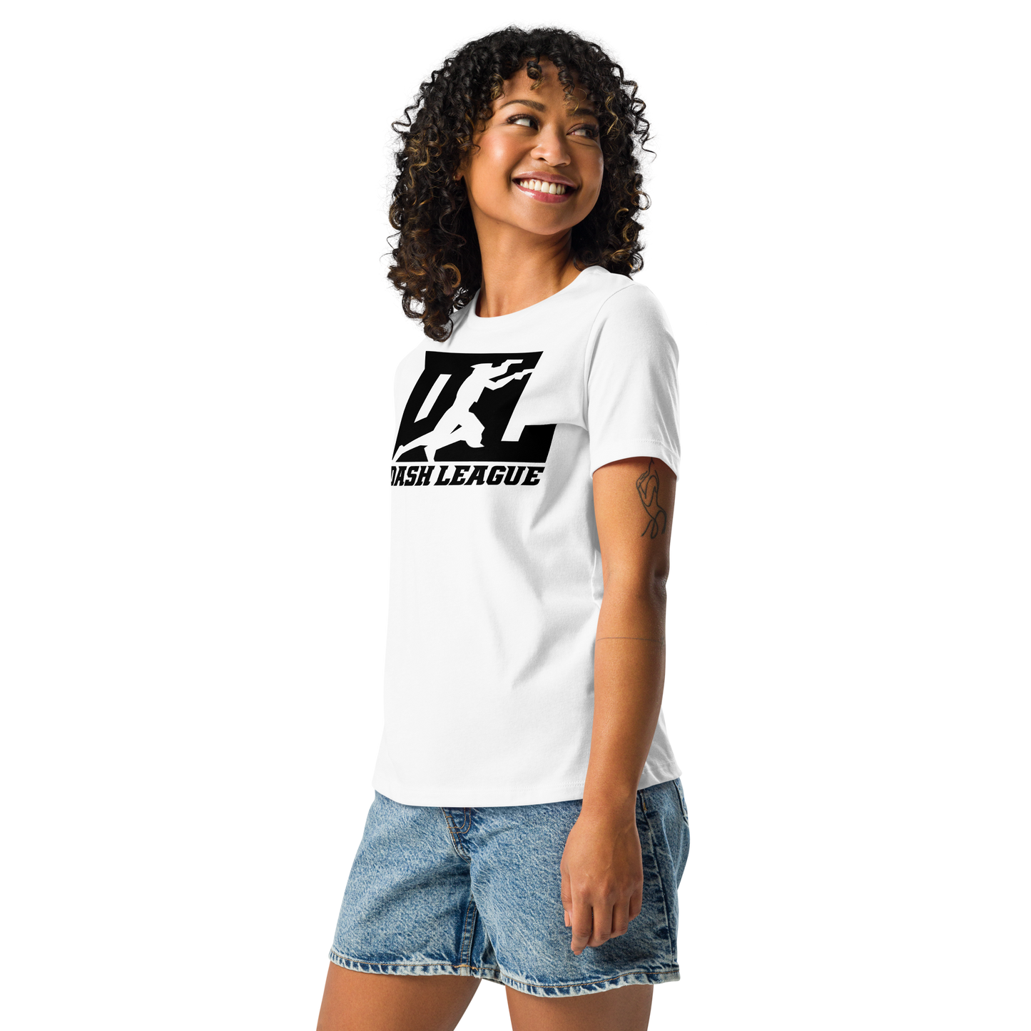 Camiseta holgada para mujer con logotipo DL en color negro