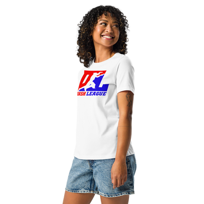 T-shirt décontracté pour femme avec logo DL à contour blanc (devant + dos)